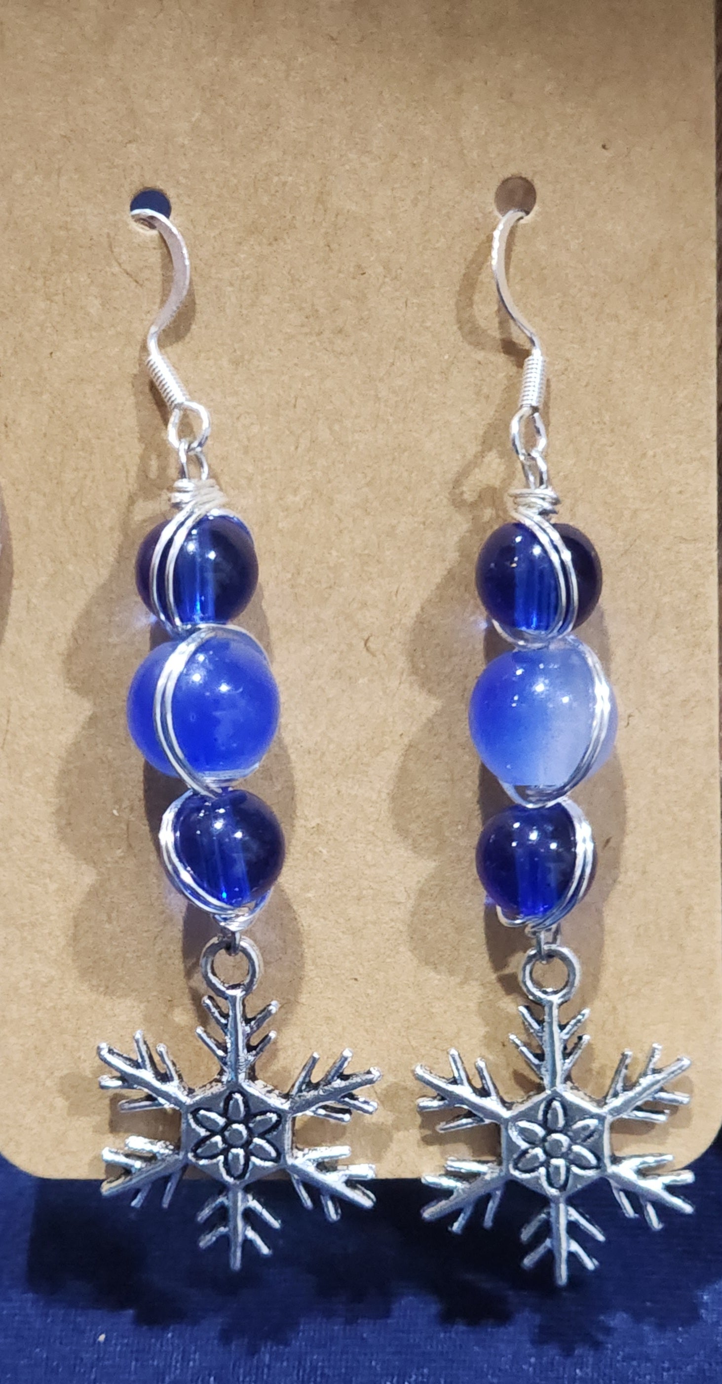 Blue Sky Snowflake Earrings Bead From The Heart Creations