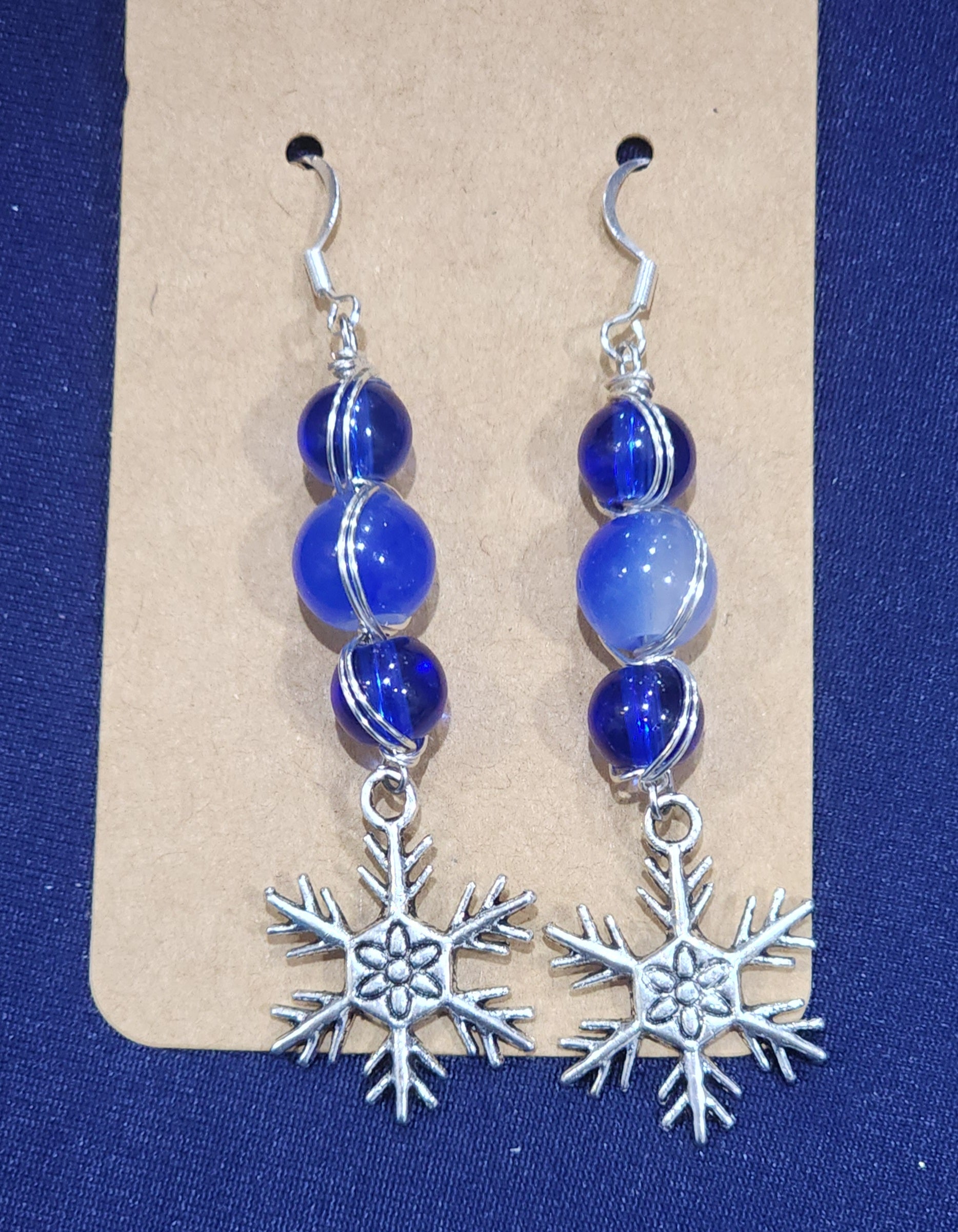 Blue Sky Snowflake Earrings Bead From The Heart Creations