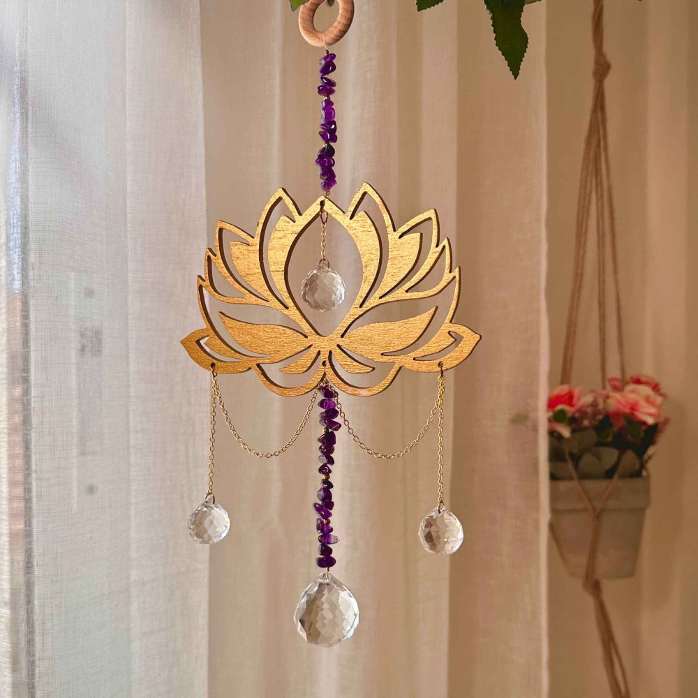 Lotus Wooden Suncatcher Aryenne Jewelry & Suncatchers