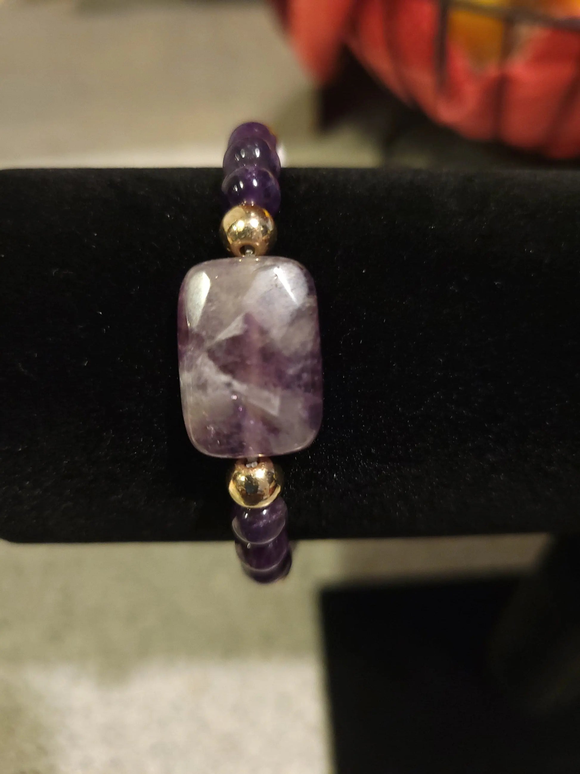 Amethyst bracelet, beaded bracelet, stretch bracelet, gemstone, crown chakra - Bead From The Heart Creations