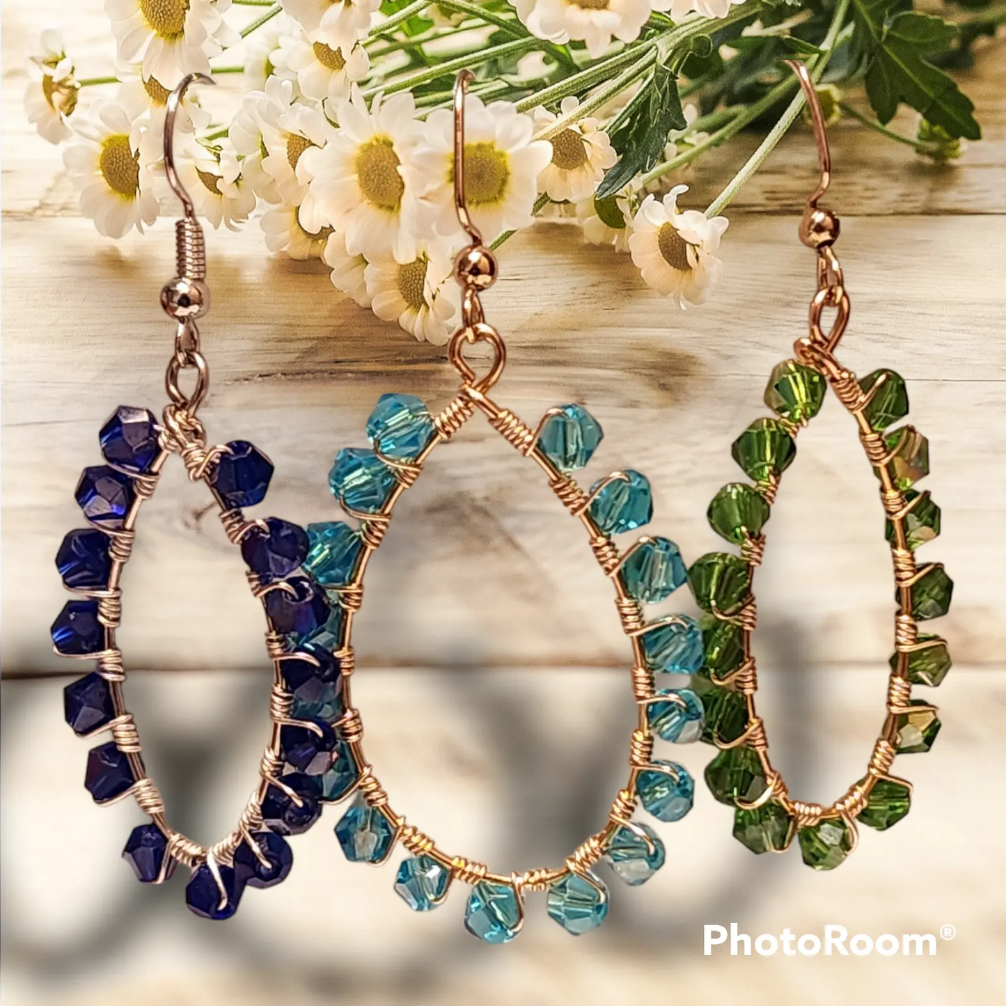 Bicone Crystal Hoop Earrings - Bead From The Heart Creations