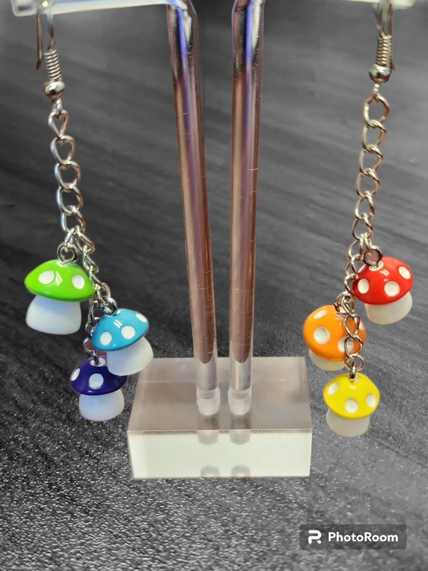 Dangle and Drop Mushroom Earrings Bead From The Heart Creations