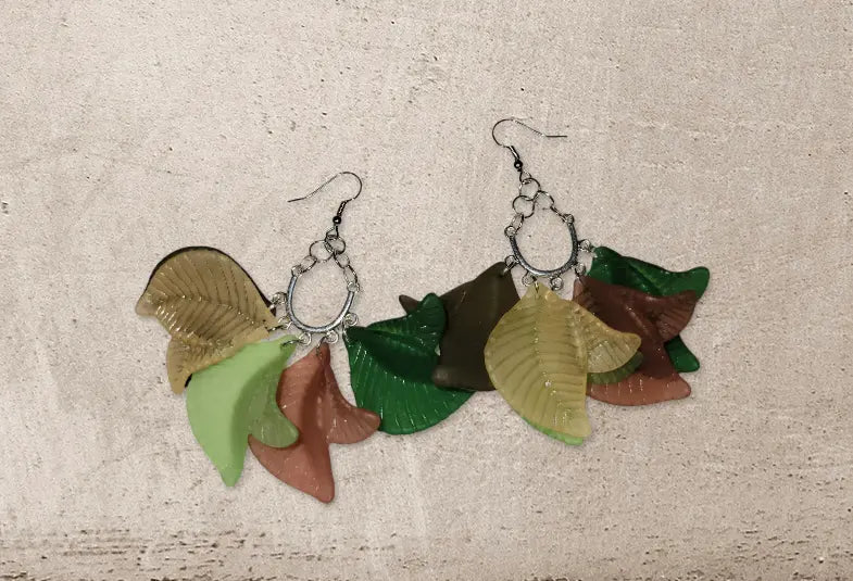 Falling leaves dangle earrings - Bead From The Heart Creations