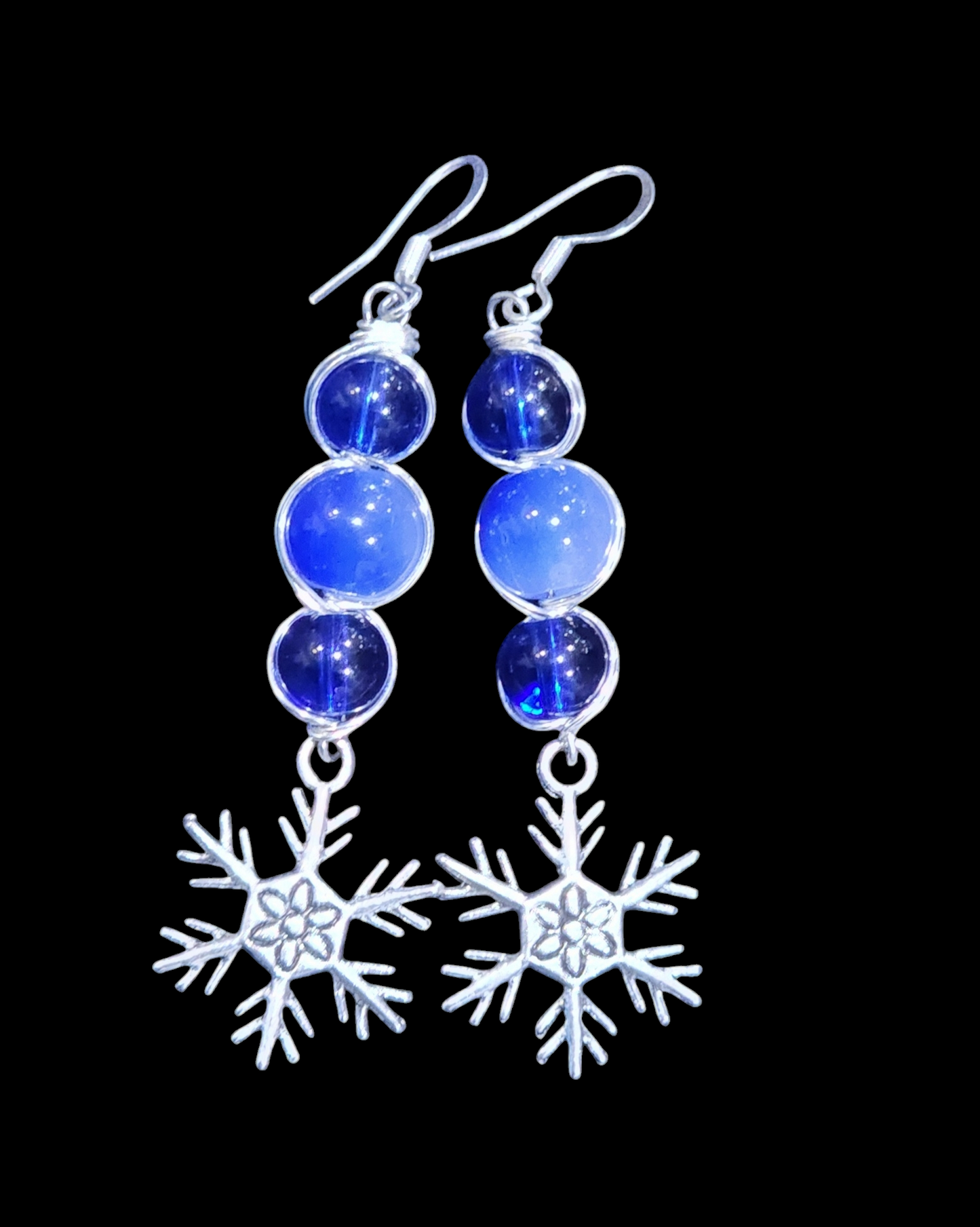 Blue Sky Snowflake Earrings Bead From The Heart Creations