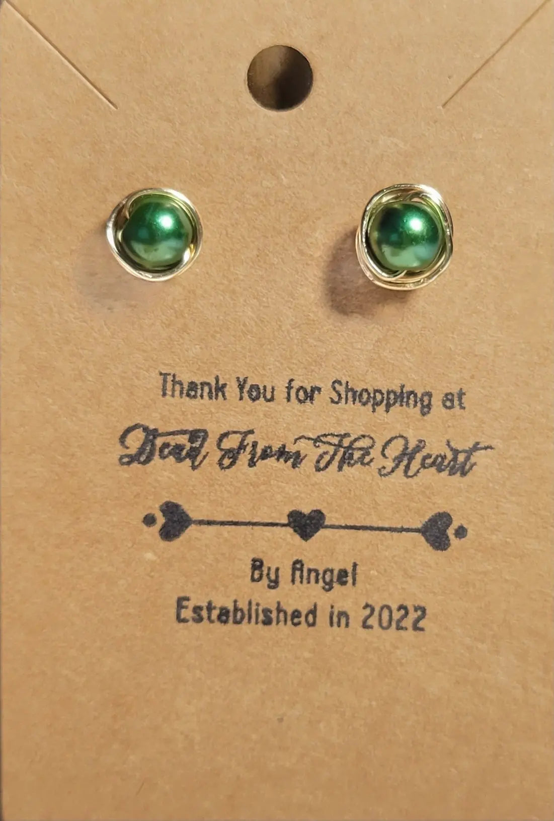 Wire-wrapped stud earrings - Bead From The Heart Creations