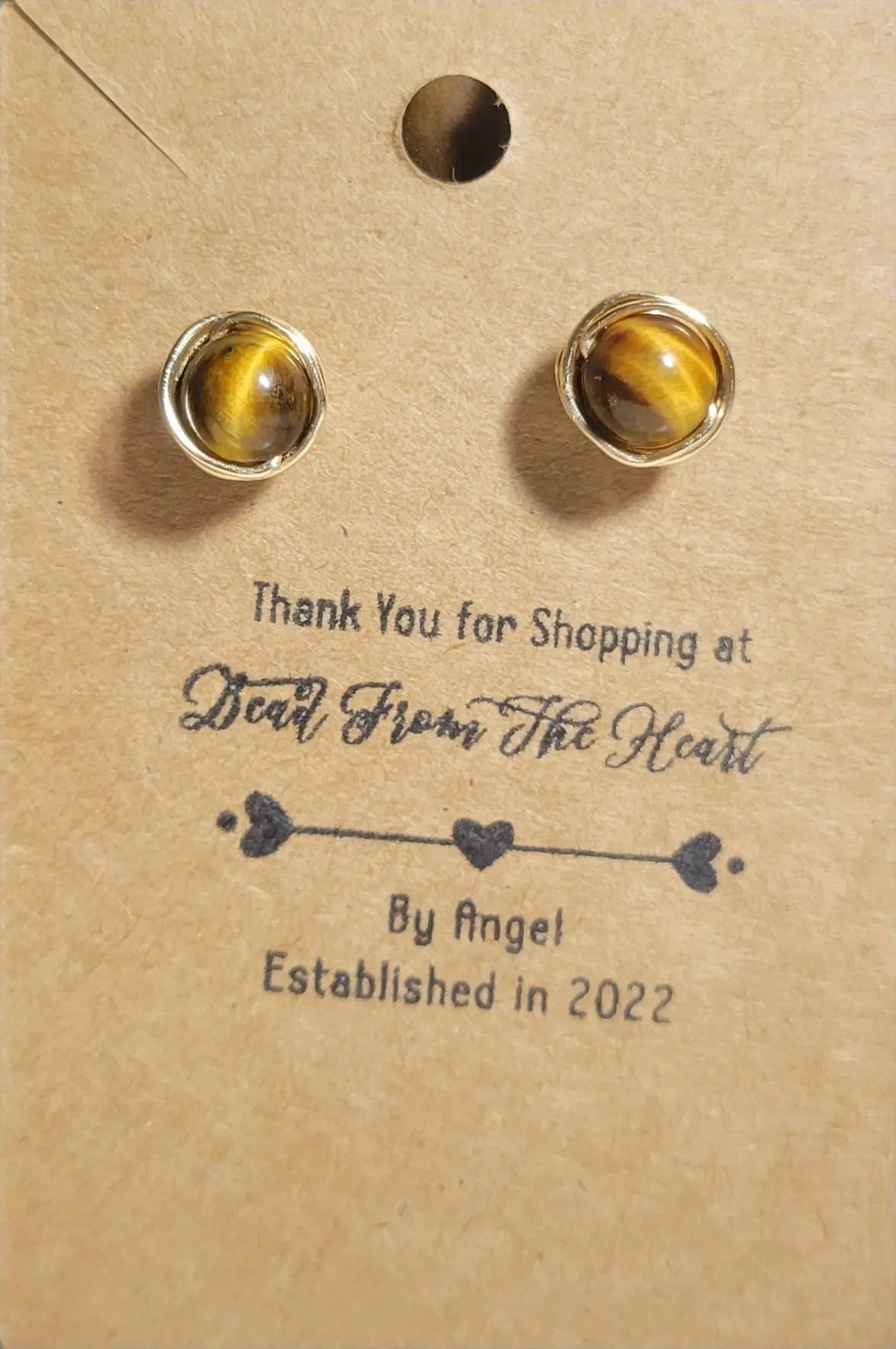 Wire-wrapped stud earrings - Bead From The Heart Creations