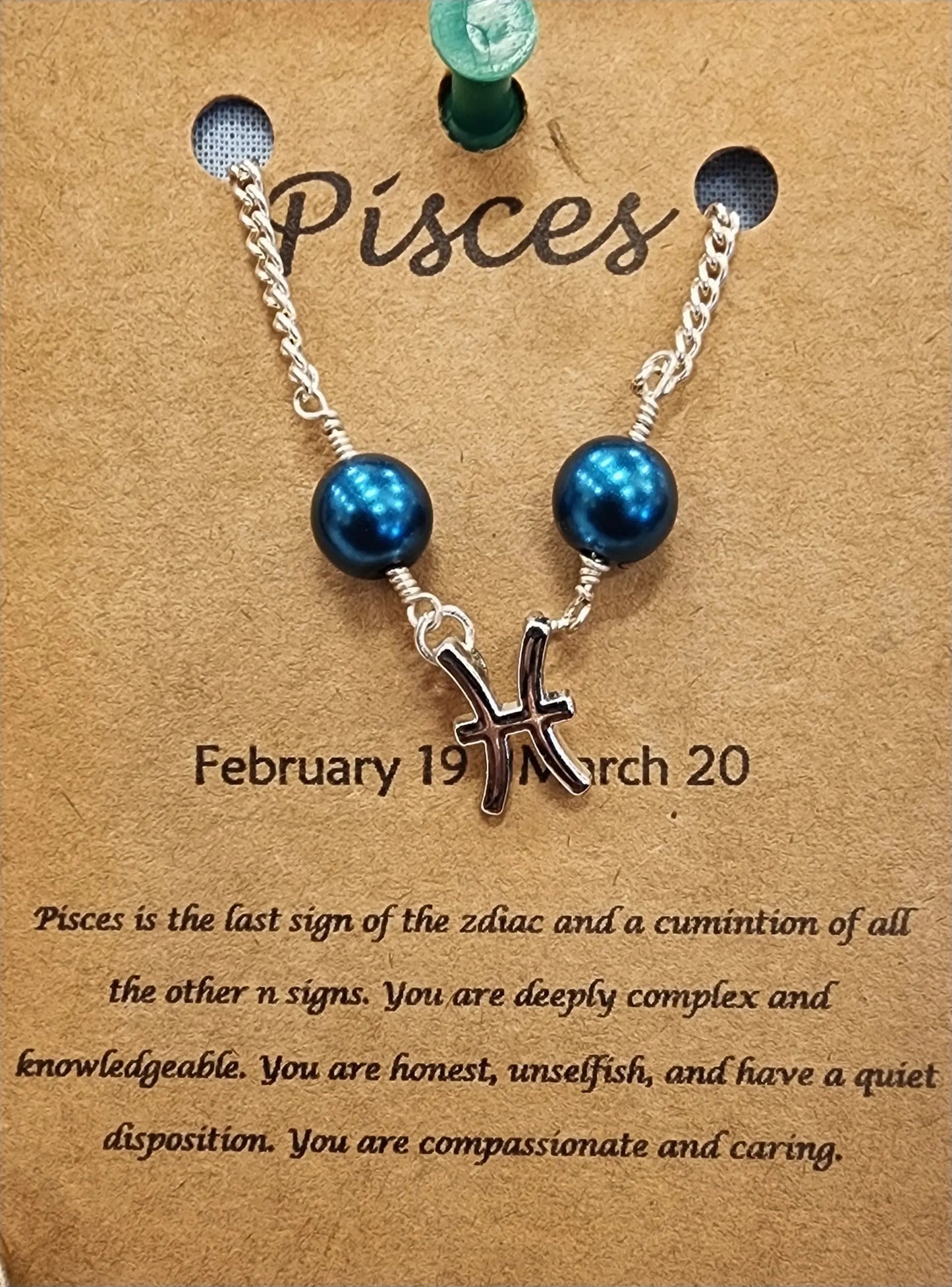 Zodiac Pendent Chain Necklace - Bead From The Heart Creations