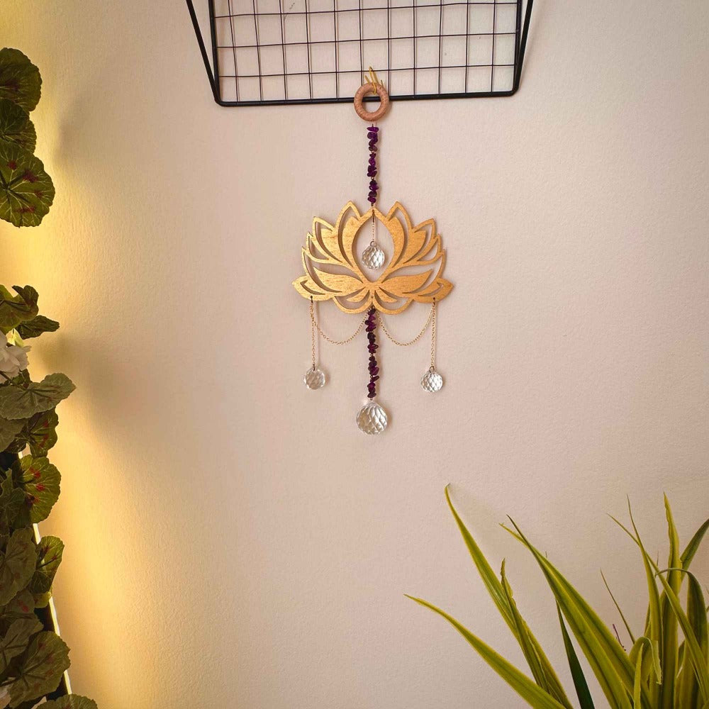 Lotus Wooden Suncatcher Aryenne Jewelry & Suncatchers